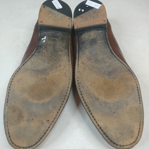 Miguel Angel Brown Woven Leather Slip On Loafers S - Picture 4 of 8